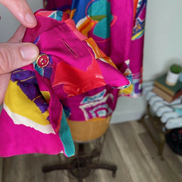 Louis Feraud Set Womens Pink Long Sleeve Collared Button Up Shirt Top Size 12 - Picture 8 of 12